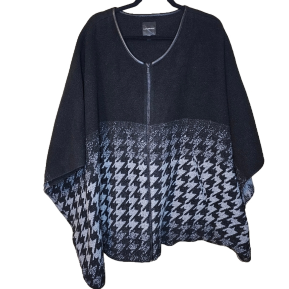 Lane Bryant Houndstooth fleece Poncho Kimono Size 22/24
